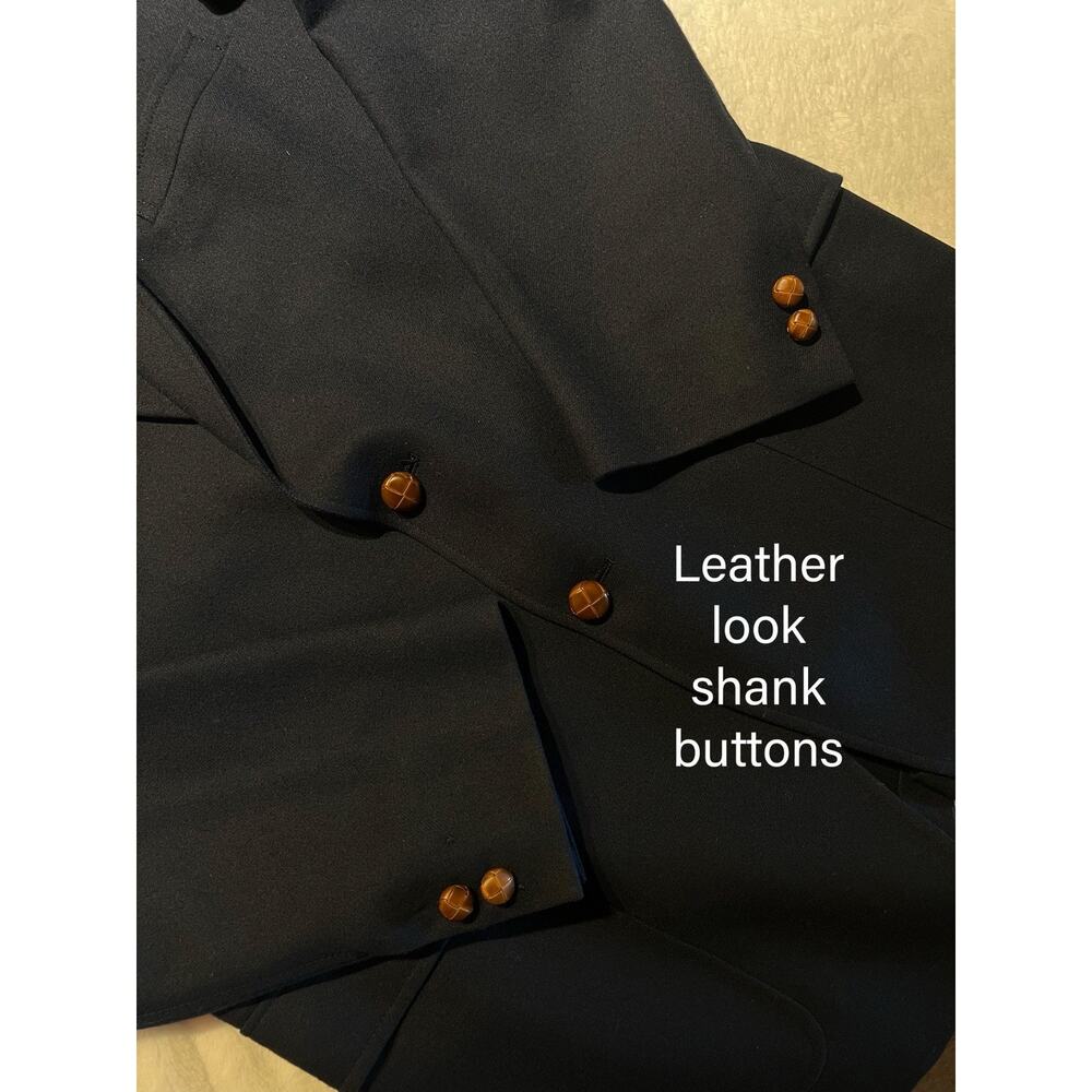 Vintage Austin Reed 40L Navy Blue Flannel Blazer Shank Buttons Unconstructed - Picture 5 of 16